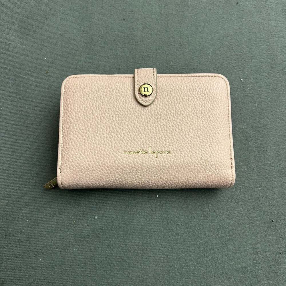 Nanette Lepore Pink Faux Leather Wallet Snap Closure